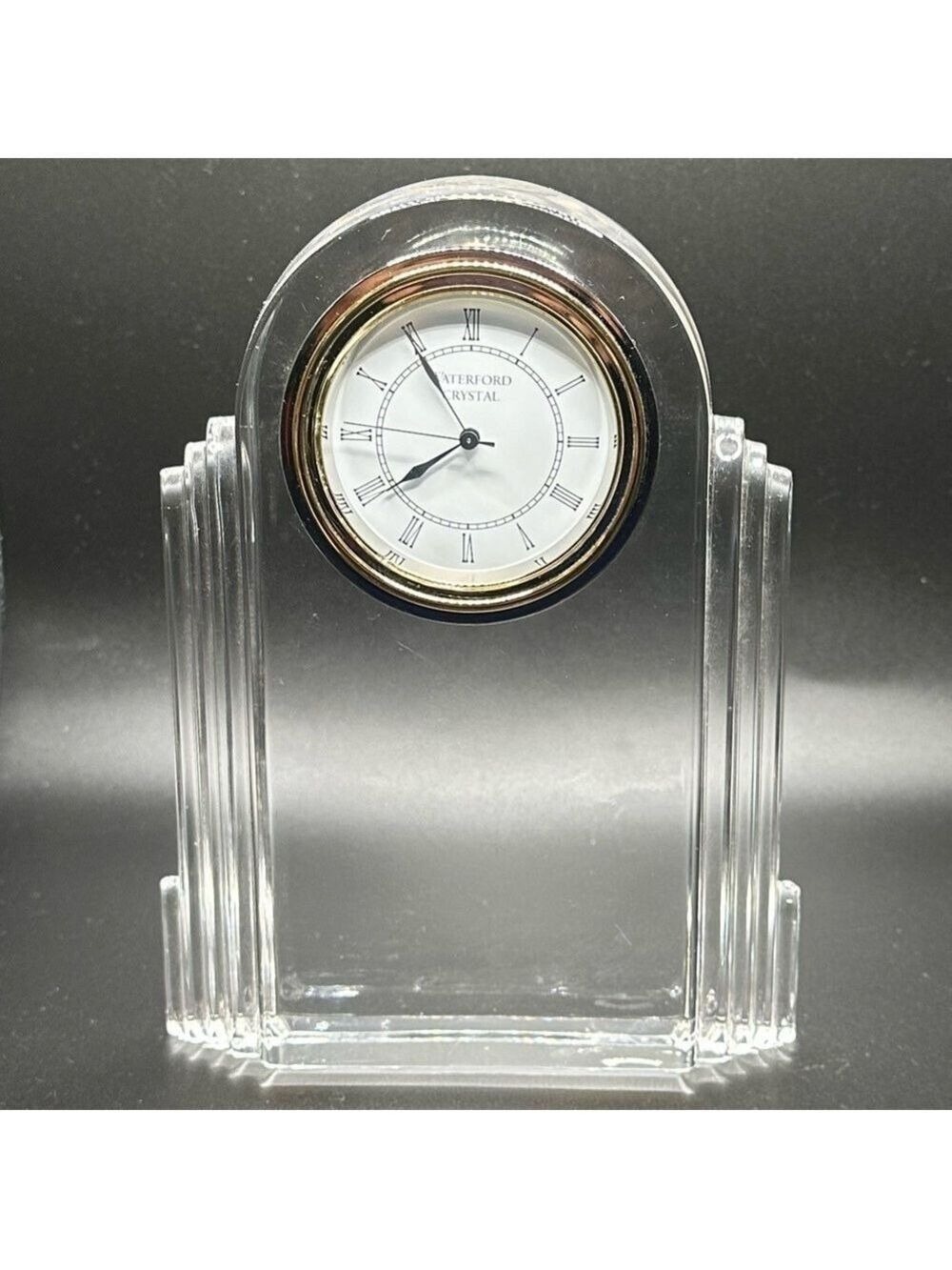 Waterford Crystal Art Deco Clock - Large 7" Tall - Picture 8 of 16